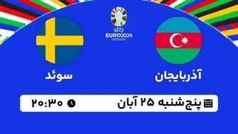 پخش زنده انتخابی یورو 2024: آذربایجان - سوئد 25 آبان 1402