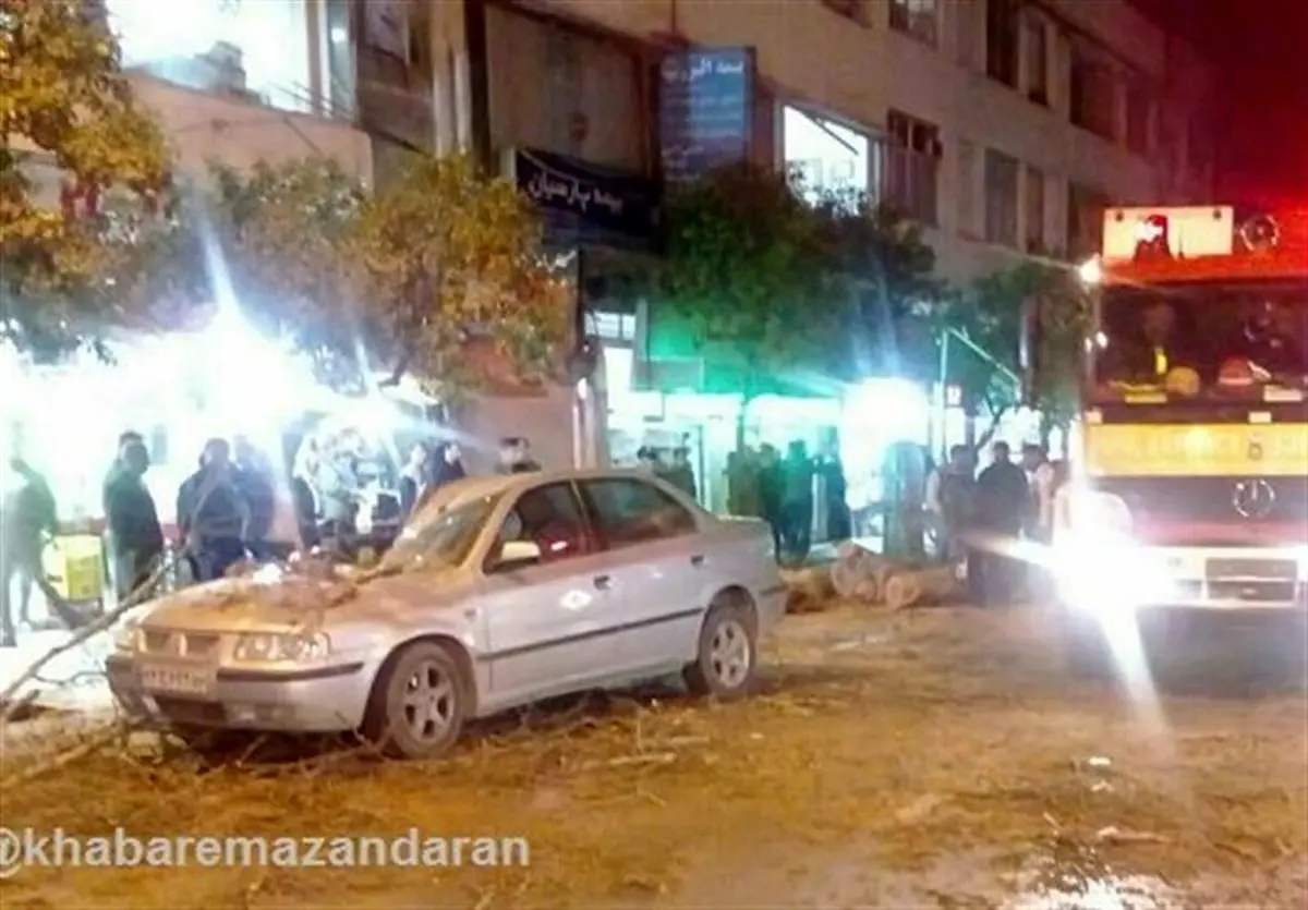 حادثه هولناک بر اثر بارش شدید باران در ساری + عکس