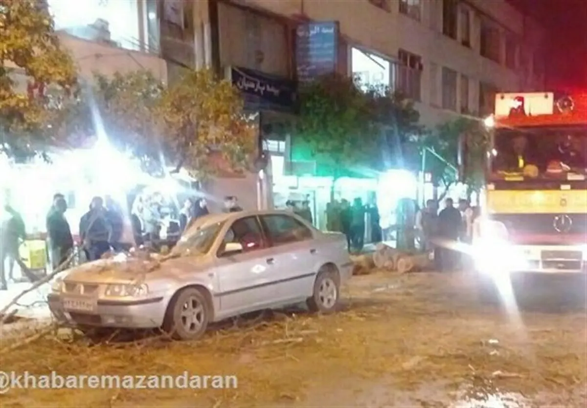 حادثه هولناک بر اثر بارش شدید باران در ساری + عکس