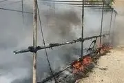 آتش سوزی در یک هیات عزاداری در کامرانیه تهران
