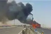 آتش‌سوزی در اتوبوس با 47 مسافر