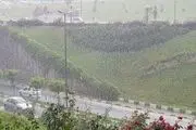 بارش برف و باران در برخی از محورهای استان‌های تهران و مازندران