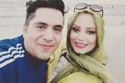ست فیروزه‌ای خانم مجری و همسرش در دل طبیعت /عکس