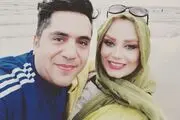 ست فیروزه‌ای خانم مجری و همسرش در دل طبیعت /عکس