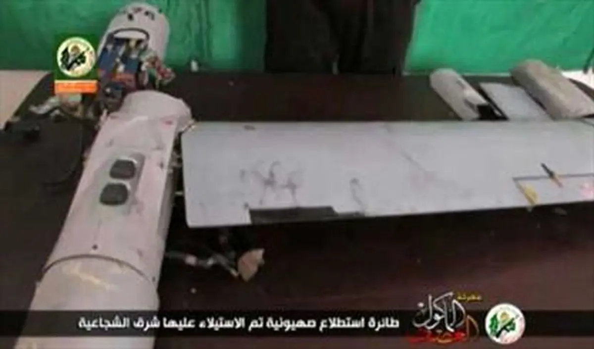 پهپاد به دام افتاده اسرائیل در غزه + تصاویر