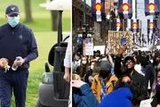 گلف‌بازی رئیس جمهور آمریکا در اوج اعتراضات داخلی