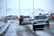 بارش برف در برخی جاده های کشور