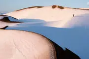 کویر مرنجاب در برف!/ عکس