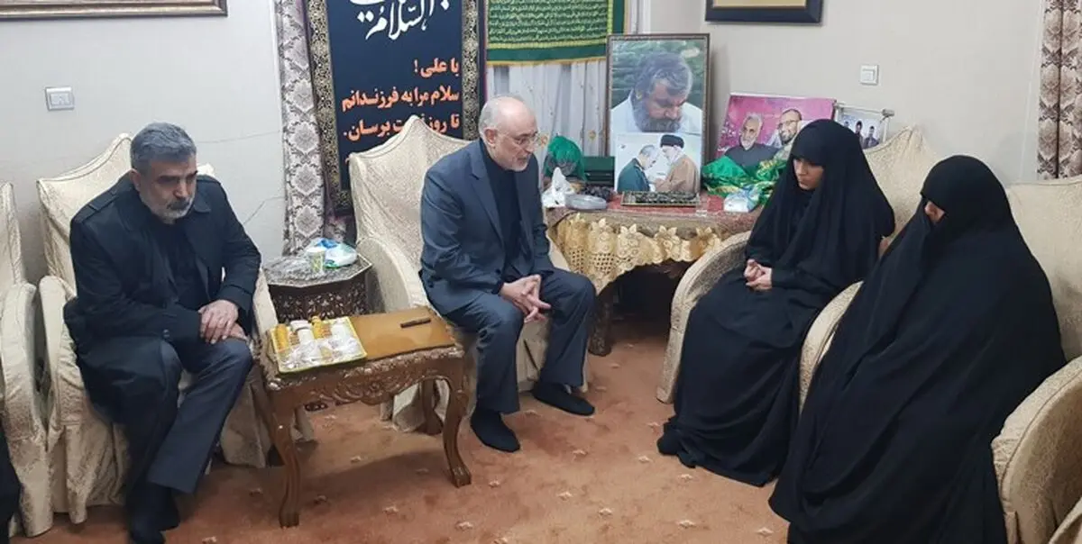 حضور رئیس و سخنگوی سازمان انرژی اتمی در منزل سردار سلیمانی