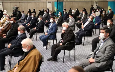 دیدار جمعی از مداحان اهل‌بیت علیهم‌السلام با رهبر انقلاب اسلامی/گزارش تصویری