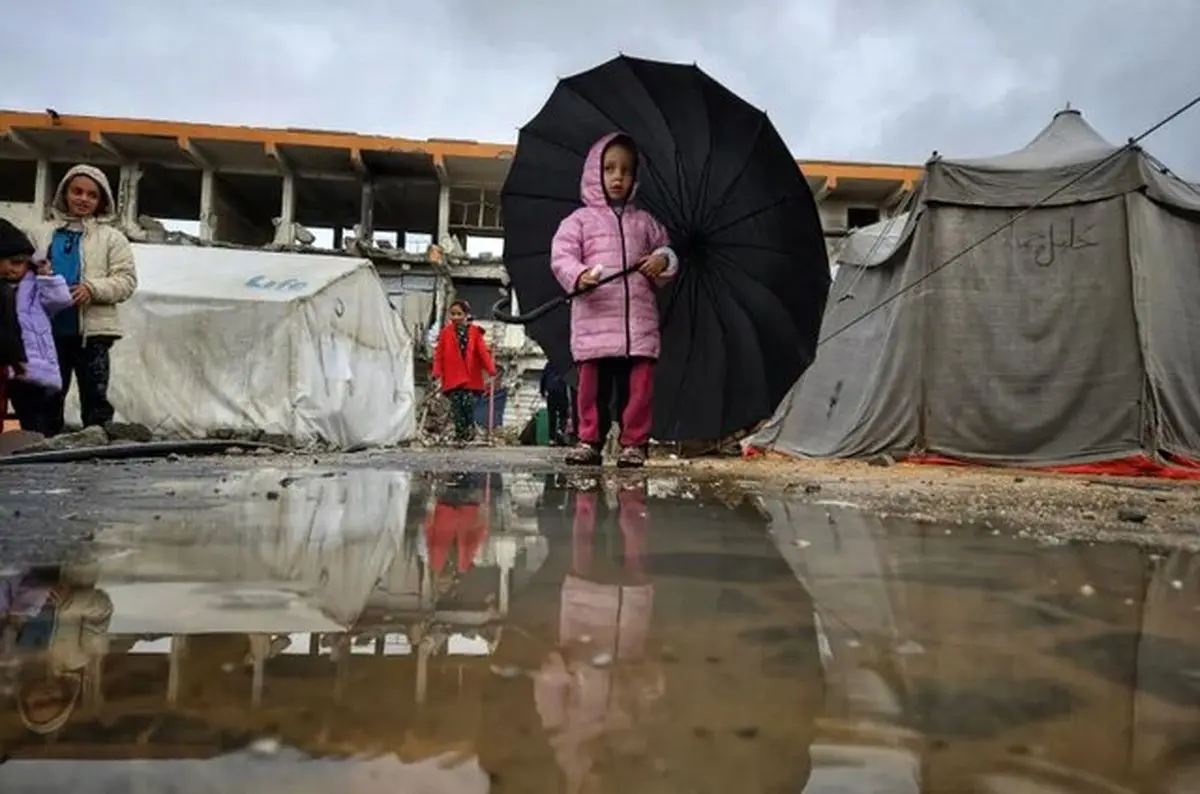 غزه ظرف ۲ ساعت بارندگی کاملا غرق آب‌ شد