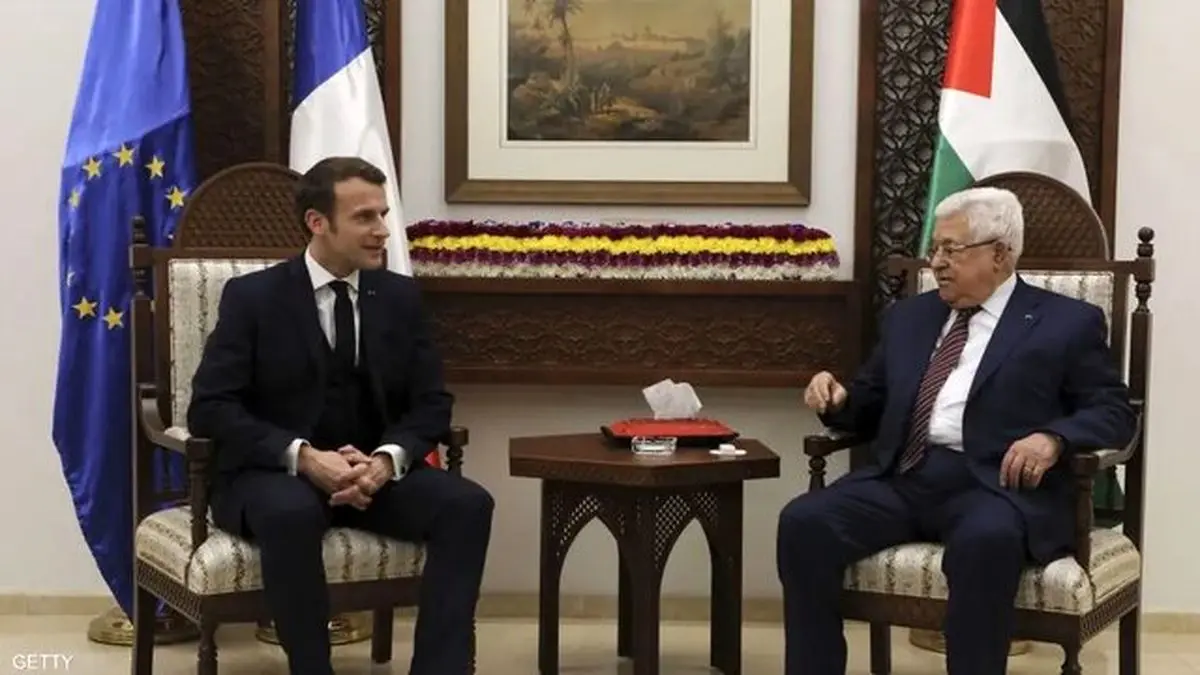 خنده ماکرون هنگام صحبت محمود عباس درباره شهادت ابوعاقله