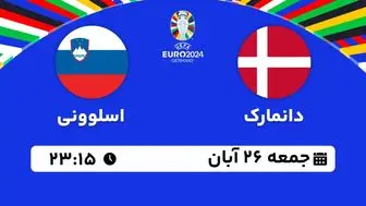 پخش زنده انتخابی یورو 2024: دانمارک - اسلوونی 26 آبان 1402