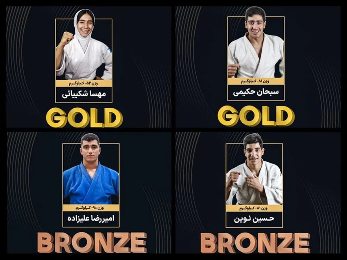 تیم جودو نوجوانان ایران در آسیا سوم شد