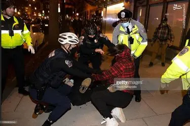  زد و خورد پلیس با حامیان ترامپ
