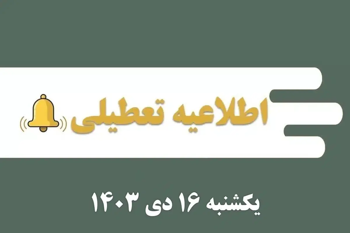 اطلاعیه تعطیلی| مدارس کدام شهرها فردا یکشنبه ۱۶ دی ۱۴۰۳ تعطیل شدند؟
