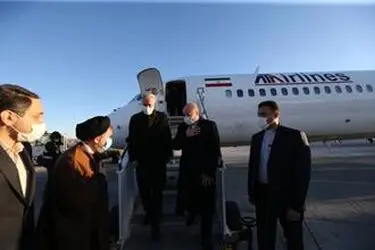 استقبال رسمی از رئیس مجلس شورای اسلامی در بدو ورود به تبریز