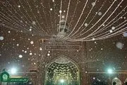 بارش برف پاییزی در حرم امام رضا(ع)/ گزارش تصویری