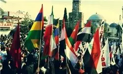 پرچم ایران در تظاهرات مخالفان اوباما در ترکیه