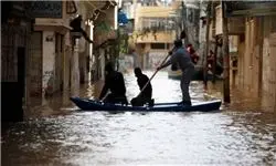 غرق شدن ده ها خانه مسکونی در غزه