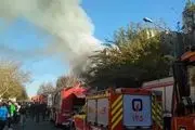 فیلم آتش سوزی امروز تهران خیابان امیرکبیر