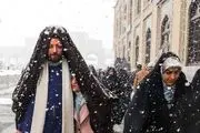 بارش برف در مشهد و حرم امام رضا(ع)/ گزارش تصویری