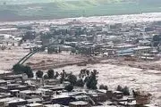 عکس هوایی از شهر سیل‌زده معمولان