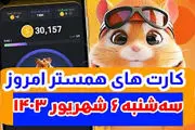 کمبو کارت‌های ۵ میلیونی همستر کامبت سه‌شنبه ۶ شهریور ۱۴۰۳