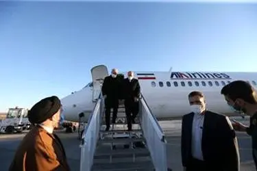 استقبال رسمی از رئیس مجلس شورای اسلامی در بدو ورود به تبریز