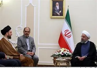 روحانی به عمار حکیم: ایران حامی ثبات و اتحاد عراق است