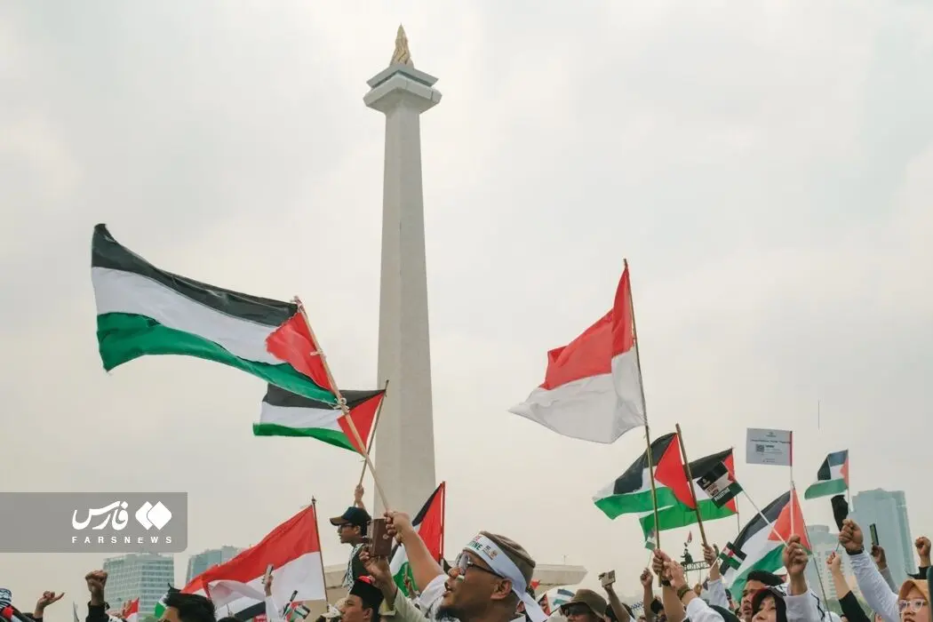 خیل عظیم جمعیت علیه صهیونیستها در جاکارتا/ گزارش تصویری