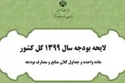متن مصوبه کمیسیون تلفیق لایحه بودجه سال 99
