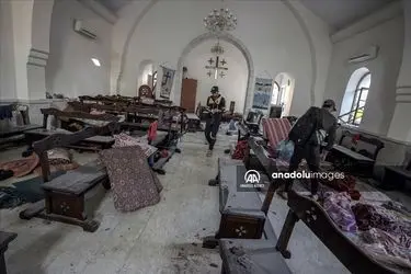 حملات هوایی صهیونیست‌ها به یک کلیسا در غزه