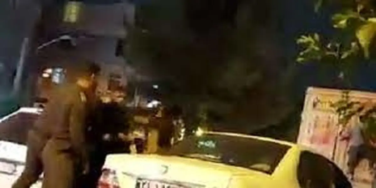 فیلم سیلی زدن یک سرباز به صورت یک راننده