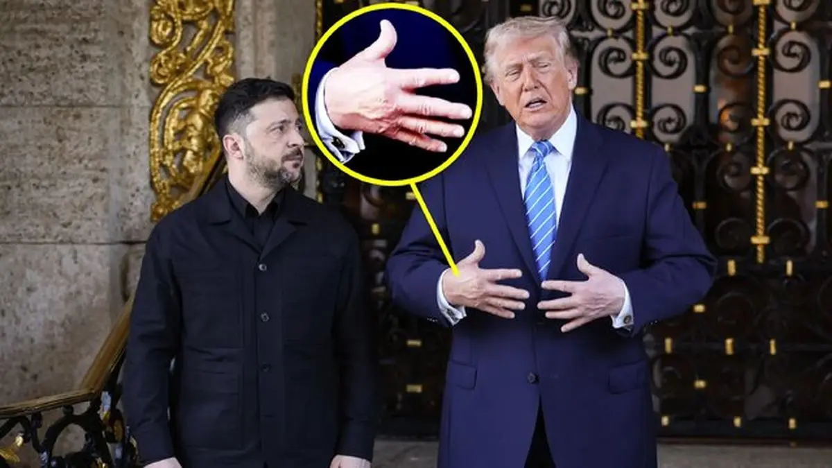 تلاش دیگر ترامپ برای پنهان کردن کبودی روی دستش