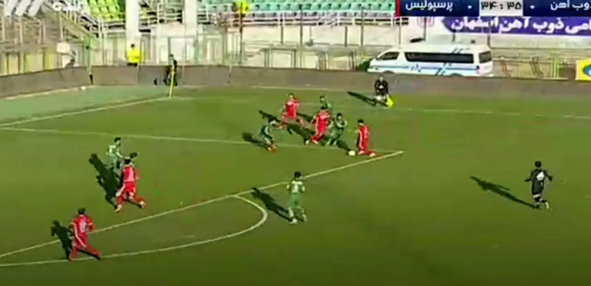 گل اول پرسپولیس به ذوب آهن توسط وحید امیری+ فیلم