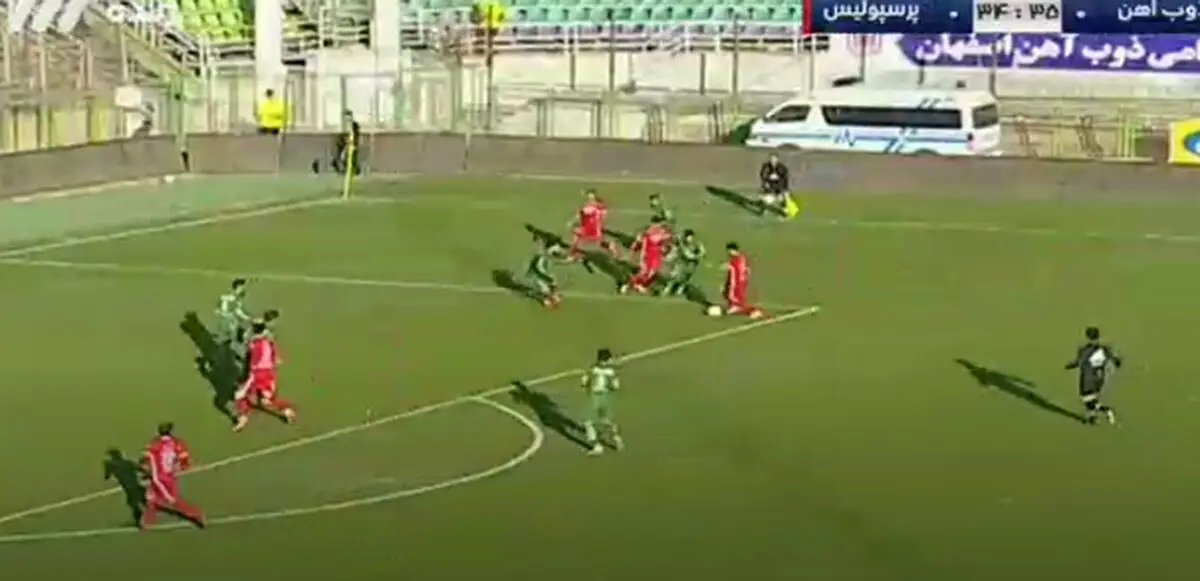 گل اول پرسپولیس به ذوب آهن توسط وحید امیری+ فیلم