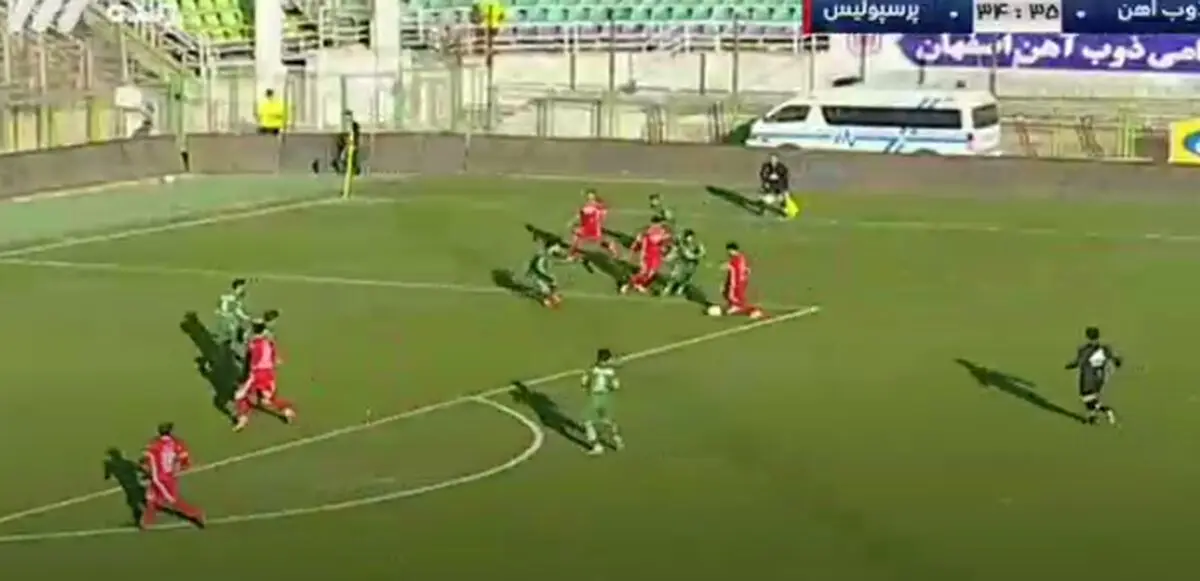 گل اول پرسپولیس به ذوب آهن توسط وحید امیری+ فیلم