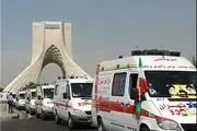 حضور بزرگترین ناوگان آمبولانس کشور در ٢٢ بهمن