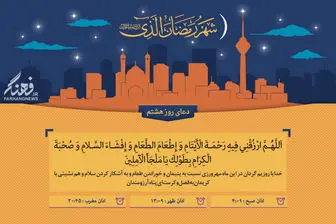 دعای روز هشتم ماه رمضان + پوستر و صوت