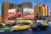 تصویر حاج قاسم و ابومهدی بر دیوارنگاره میدان ولیعصر(عج)
