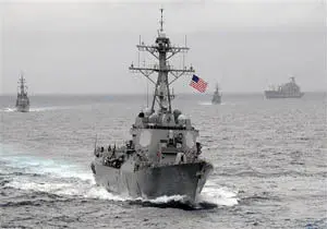 عبور دو فروند کشتی نیروی دریایی آمریکا از تنگه تایوان 