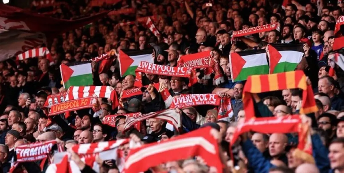 حمایت دوباره هواداران لیورپول از مردم فلسطین
