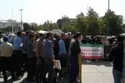 تجمع جمعی از بازنشستگان فولاد مقابل مجلس