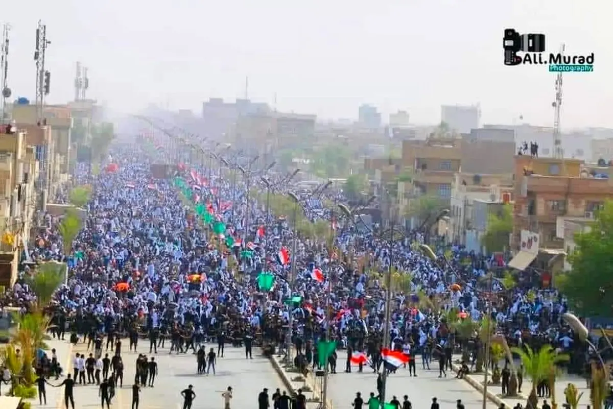  تجمع بزرگ طرفداران «سید مقتدی الصدر» پیش از نماز جمعه 