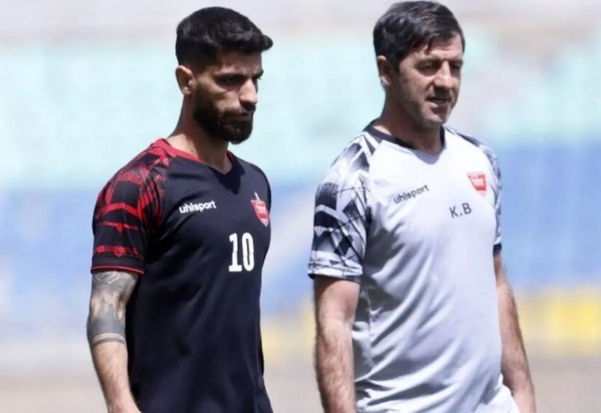 ترس هافبک پرسپولیس در تمرینات و تذکر یحیی گلمحمدی