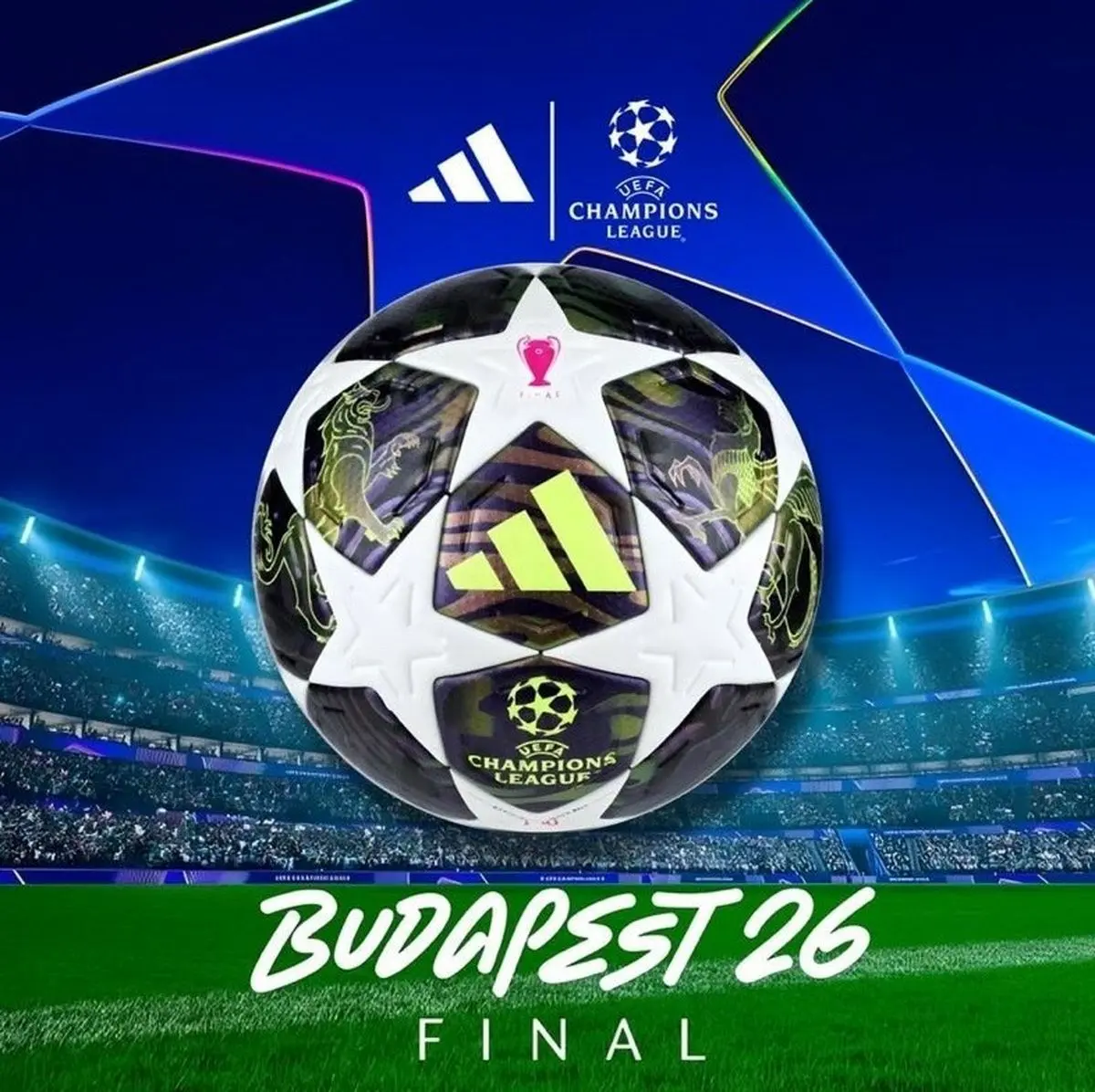 از توپ فینال لیگ قهرمانان اروپا رسما رونمایی شد