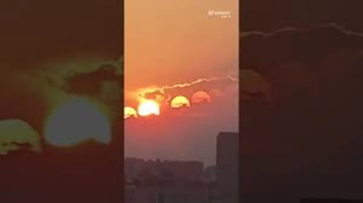 پدیدار شدن ۷ خورشید در آسمان چین!