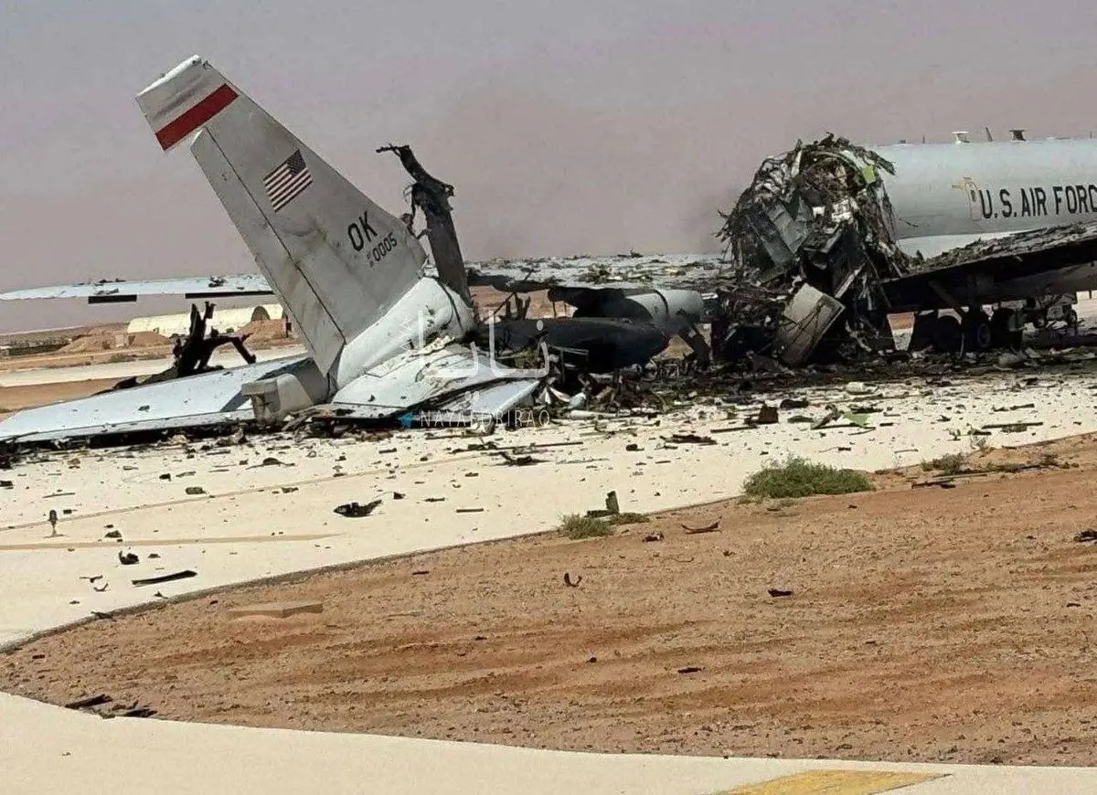 انهدام هواپیمای آواکس (E-3 Sentry AWACS) آمریکایی در حملات ایران+ عکس