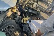 تصاویر حمله پهپادی اسرائیل به یک خودرو در لبنان
